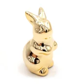 Figurki dekoracyjne - Króliczek Wielkanocny Ceramiczny Lustrzany Złoty 8 Cm / Stylowe Dekoracje - miniaturka - grafika 1