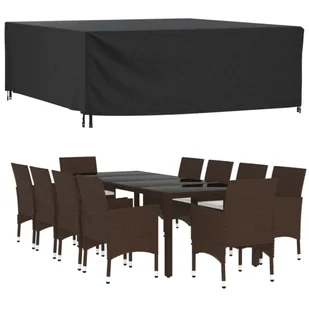 vidaXL Pokrowce na meble ogrodowe 2 szt. czarne 260x260x90cm Wodoodporne - Pokrowce na meble ogrodowe - miniaturka - grafika 1