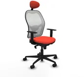 Fotele i krzesła biurowe - Krzesło Biurowe z Zagłówkiem Jorquera Piqueras y Crespo 1D036N1 Ciemnopomarańczowy - miniaturka - grafika 1