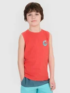 Koszulki i topy damskie - 4F Tank top regular z nadrukiem chłopięcy 4FJWSS25TSLEM162-63S Różowy Roz. 164 - miniaturka - grafika 1