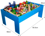Pociągi dla dzieci - MEGA Drewniana Kolejka na Stoliku - miniaturka - grafika 1