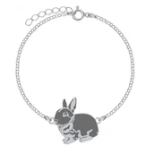Biżuteria dla dzieci - Królik Rex karzełek Bransoletka srebro - MEJK Jewellery - miniaturka - grafika 1