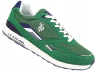 Buty sportowe męskie - U.s. Polo Assn Sneakers Buty Męskie Zielone Lekkie - miniaturka - grafika 1