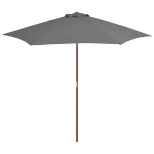 vidaXL Parasol ogrodowy na drewnianym słupku, 270 cm, antracytowy - Parasole ogrodowe - miniaturka - grafika 1