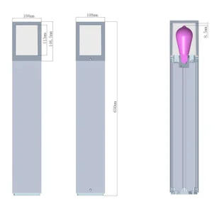 Deko-Light Słupek oświetleniowy Facado II, wysokość 65 cm, kątowy, ciemnoszary/opalowy - Lampy ogrodowe - miniaturka - grafika 1