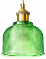 Lampy sufitowe - Zielona lampa wisząca szklana BELL 1x E27 - miniaturka - grafika 1