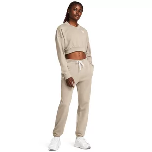 Damskie spodnie dresowe Under Armour UA Rival Terry Jogger - beżowe - UNDER ARMOUR - Spodnie sportowe damskie - miniaturka - grafika 1