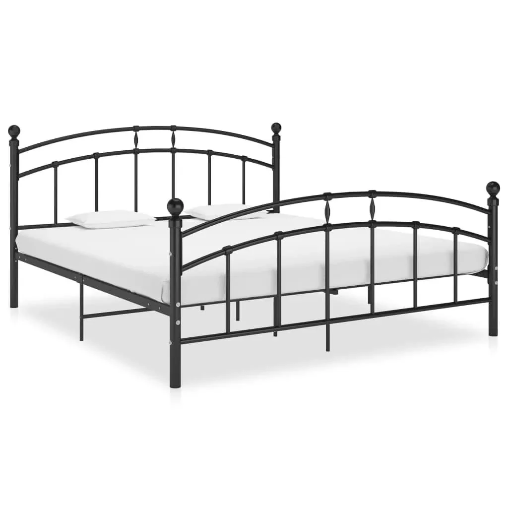 vidaXL Lumarko Rama łóżka, czarna, metalowa, 140 x 200 cm 324976