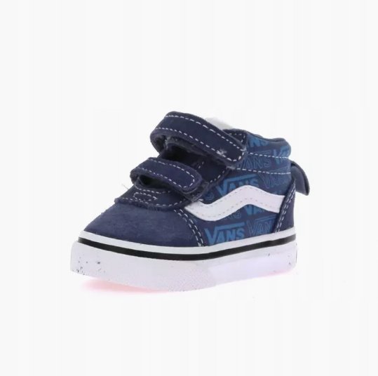 Vans Ward Mid Trampki Dziecięce Niebieskie Ze Skórą 17 Jjg