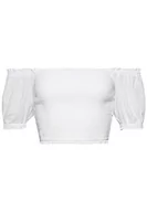 Koszulki i topy damskie - Superdry Koszula Vintage Smocked Crop Top Brilliant White 44 Damski, Jasny biały, 42 - miniaturka - grafika 1