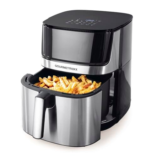 GOURMETmaxx Cyfrowa frytkownica na gorące powietrze z ekranem dotykowym, Airfryer z komorą gotowania 7,5 l i funkcją timera, smażenie prawie bez oleju, 10 programów | 2200 W, grzanie górne i dolne