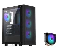 Obudowy komputerowe - Endorfy Ventum 200 ARGB Czarny + Spartan 5 MAX ARGB Czarny KTOBA014A004 - miniaturka - grafika 1