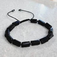 Bransolety męskie - Bransoletka męska czarny turmalin bryłki naturalne Club - miniaturka - grafika 1