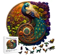 Puzzle - Drewniane Puzzle Paw Ptak Zwierzęta Układanka 3D Dla Dzieci I Dorosłych Na Prezent Urodziny Pod Choinkę - miniaturka - grafika 1