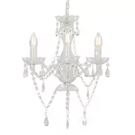 Lampy sufitowe - GSTORE Żyrandol z koralikami biały okrągły 3 żarówki E14 GS-281596 - miniaturka - grafika 1