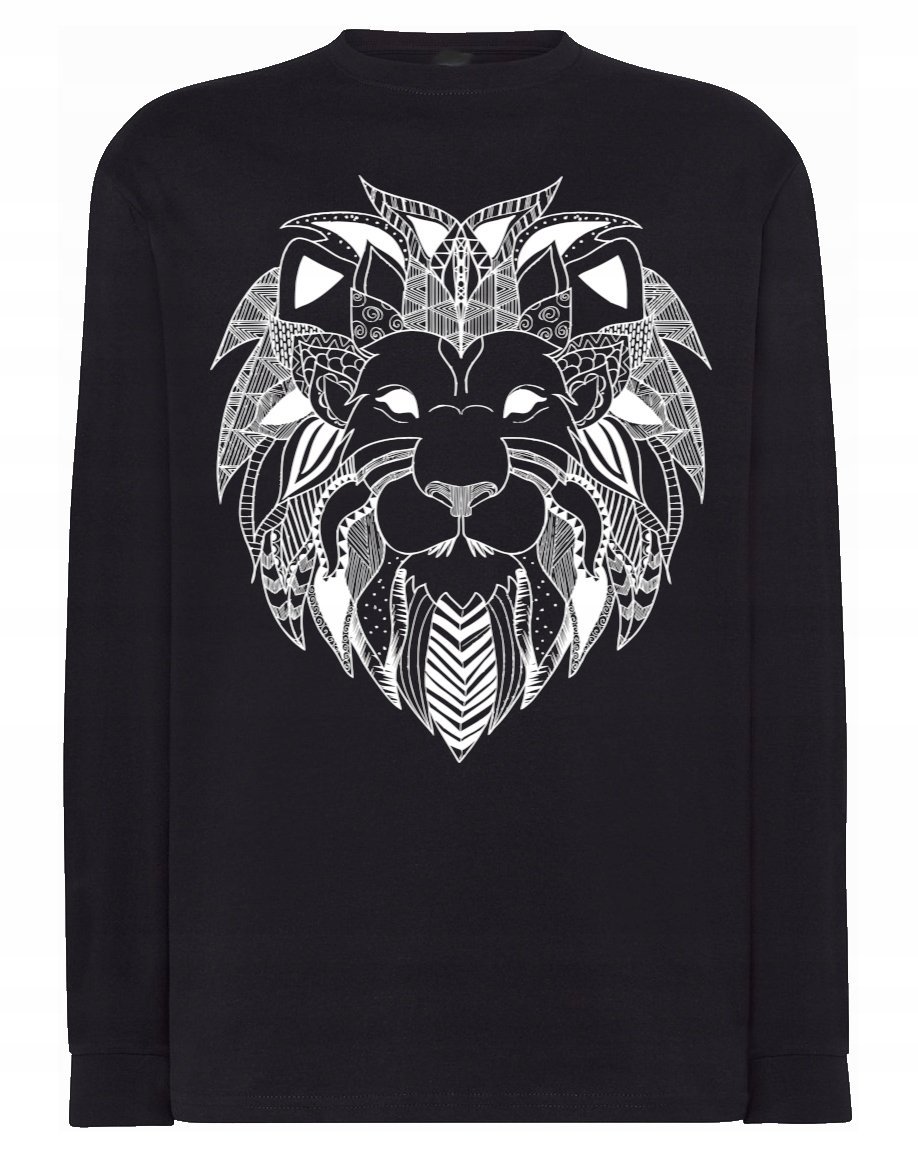 Longsleeve męski fajny nadruk głowa LEW r.L
