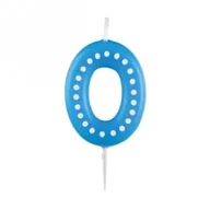 Urodziny dla dorosłych - Amscan Świeczka cyferka 0 kropki i paski - miniaturka - grafika 1
