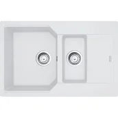 Zlewozmywaki - Franke Urban UBG 651-78 GSC Zlewozmywak granitowy półtorakomorowy 78x50 cm biały polarny 114.0687.297 - miniaturka - grafika 1