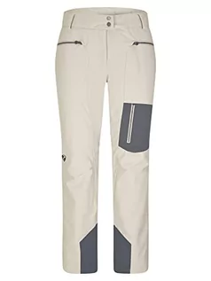 Spodnie damskie - Ziener Damskie spodnie narciarskie TIPPA / spodnie snowboardowe | oddychające, wodoszczelne, bez PFC, srebrno-beżowe DOB, 38 - grafika 1