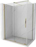 Kabiny prysznicowe - Mexen Velar kabina prysznicowa rozsuwana 160x75 cm, transparent, złota - 871-160-075-01-50 - miniaturka - grafika 1