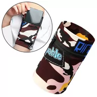 Etui i futerały do telefonów - Materiałowa opaska armband na ramię do biegania fitness brązowy - miniaturka - grafika 1