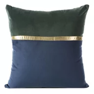 Poszewki na poduszki - Poszewka dekoracyjna EUROFIRANY Mink, granatowo-ciemnozielono-złoty, 45x45 cm - miniaturka - grafika 1