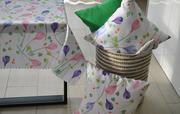 Obrusy i serwetki - Obrus drukowany kolorowe fioletowe kwiaty krokusy 140x220 - miniaturka - grafika 1