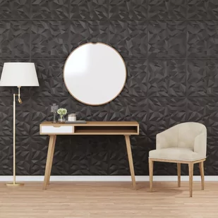 vidaXL Panele ścienne, 48 szt., czarne, 50x50 cm, EPS, 12 m², ametyst - Dekoracje domu - miniaturka - grafika 1