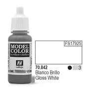 Akcesoria do gier planszowych - Vallejo 70842 Model Color 17 ml Gloss White 70.842 - miniaturka - grafika 1