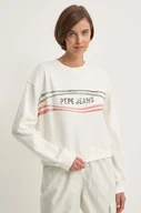Bluzy damskie - Pepe Jeans bluza EDELINE damska kolor beżowy z nadrukiem PL581444 - miniaturka - grafika 1
