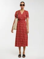 Sukienki - BIG STAR Sukienka w kolorze czerwonym - miniaturka - grafika 1