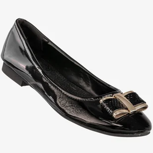 Baleriny Damskie Ekoskóra Buty Eleganckie Czarne M.Daszyński MR1460-5 Czarny 38 - Baleriny - miniaturka - grafika 1