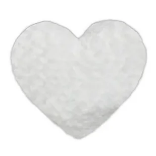 Poduszka 38x42 Kształt Serce plusz eco futro kremowa Walentynki - Poduszki dekoracyjne - miniaturka - grafika 1