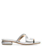 Klapki i japonki damskie - Badura Klapki BRITTOLI-A022-01-01 Srebrny - miniaturka - grafika 1