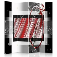 Parawany - Parawan dwustronny FEEBY, Abstrakcja Beżowy Brązowy 145x170 - miniaturka - grafika 1