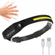 Latarki - Latarka Czołowa Led Cob Z Czujnikiem Ruchu 230° - miniaturka - grafika 1