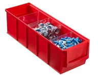 Pojemniki przemysłowe - Allit Plastikowy pojemnik do regału Shelfpoj., 91 x 300 x 81 mm, czerwony 456521 - miniaturka - grafika 1