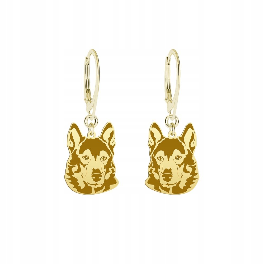 Kolczyki Złote Łajka Zachodniosyberyjska 925 Prezent Kobieta GRAWER GRATIS