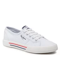 Trampki damskie - Pepe jeans Tenisówki Brady W Basic PLS31287 White 800 - miniaturka - grafika 1