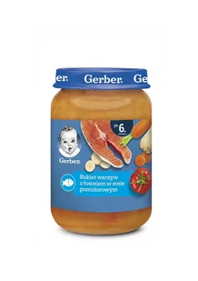 Gerber NESTLE POLSKA S.A. Nestlé Bukiet warzyw z łososiem w sosie pomidorowym po 6 miesiącu 190g 3612961 - Dania dla dzieci - miniaturka - grafika 1