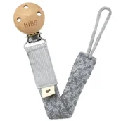 Śliniaki i fartuszki - BIBS PACIFIER BRAID zawieszka do smoczków 100% GOTS organic cotton, Cloud/Iron - miniaturka - grafika 1