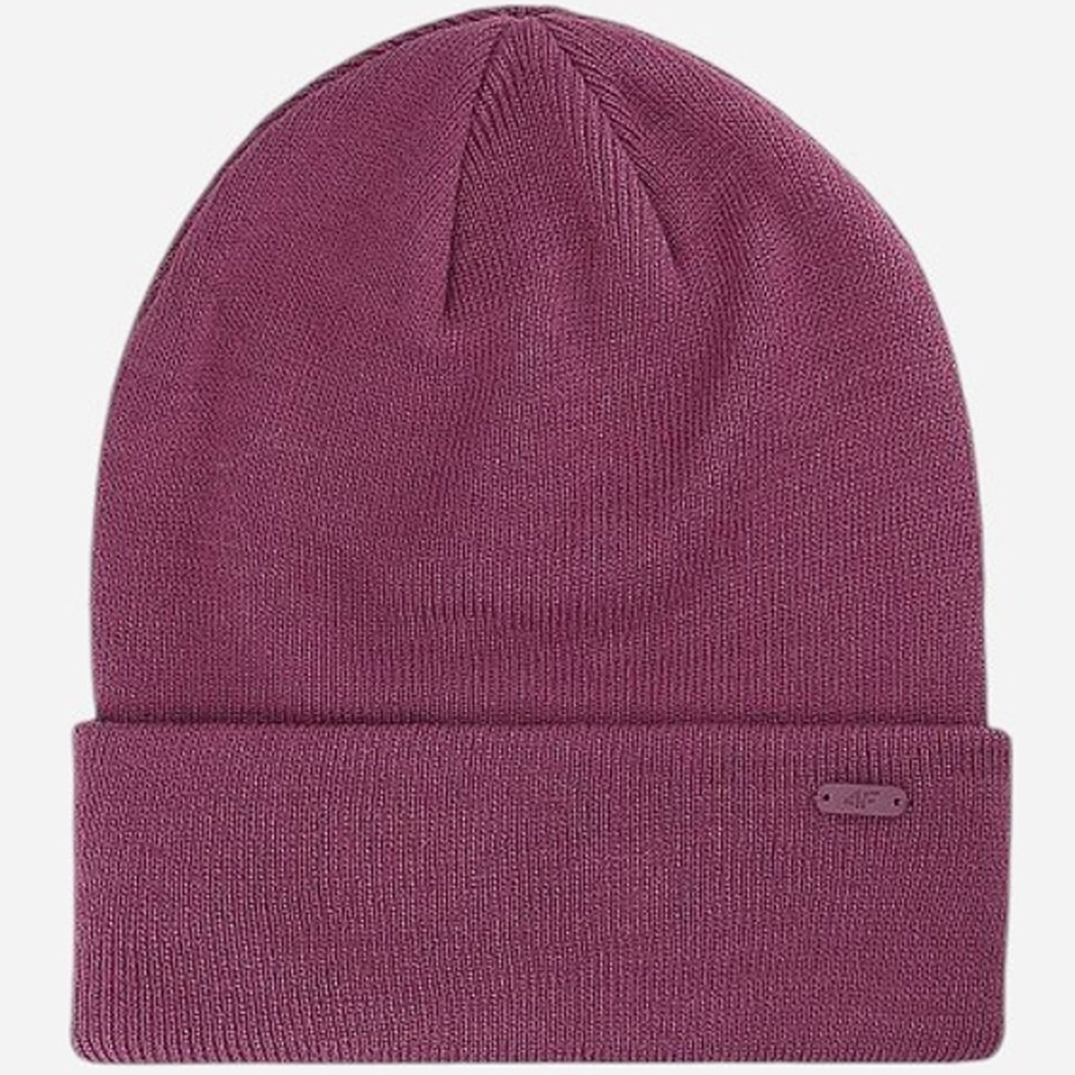 Czapka 4F Zimowa Beanie Damska Burgundowa 4FWAW25ACAPU622 Ciemny Fiolet