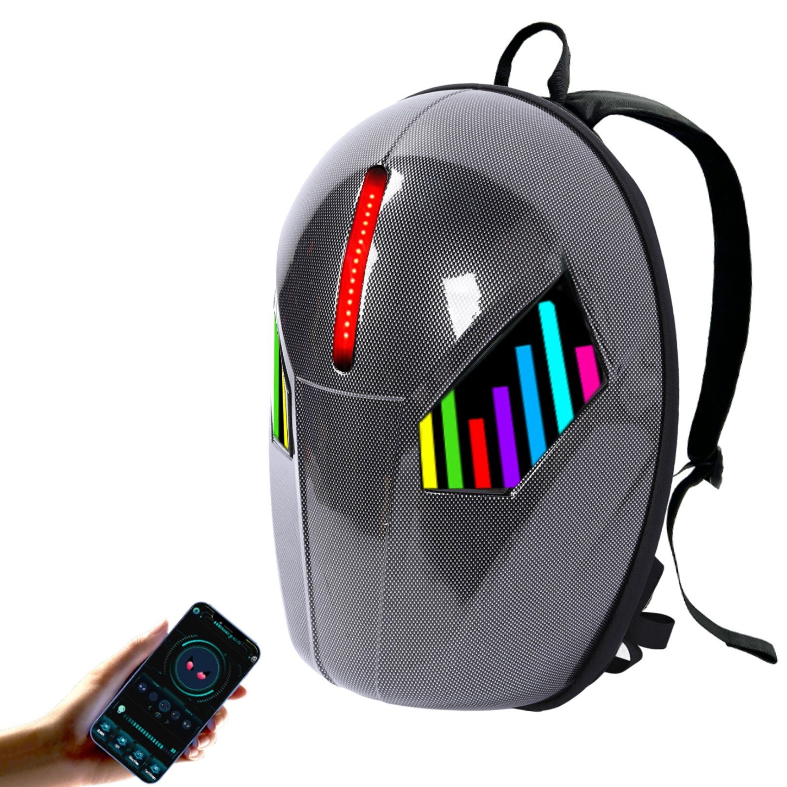 Plecak LED, programowalny plecak LED, plecak z wyświetlaczem LED, plecak cyfrowy, plecak na laptopa, plecak