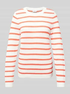 Sweter z dzianiny z prążkowanymi wykończeniami - Swetry damskie - miniaturka - grafika 1