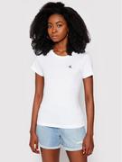 Koszulki i topy damskie - Calvin Klein Jeans T-Shirt J20J212883 Biały Slim Fit - miniaturka - grafika 1