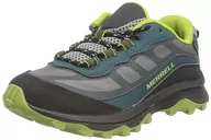Buty dla chłopców - Merrell Unisex Kid's Moab Speed Low WTRPF Hiking Shoe, Głęboki zielony czarny, 40 EU - miniaturka - grafika 1