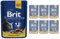 Mokra karma dla kotów - BRIT Cat KURCZAK i INDYK 6x100g - miniaturka - grafika 1