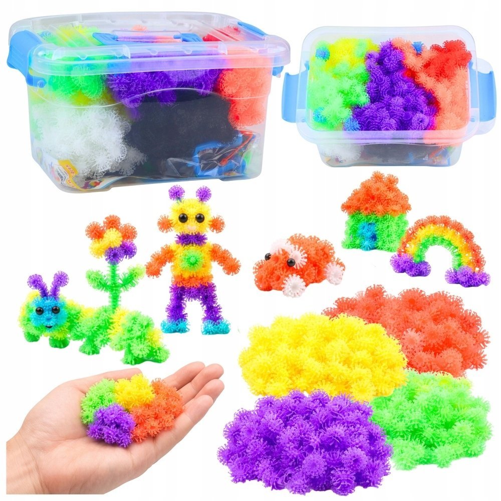 LeanToys Zestaw Kreatywny DIY Klocki Rzepy Konstrukcyjne Edukacyjne 836 el.
