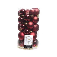 Bombki - Bombki na choinkę nietłukące bordowe matowe 30 szt 6 cm - miniaturka - grafika 1