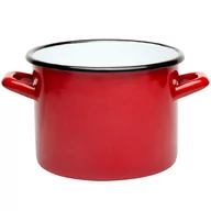 Garnki - Garnek emaliowany Emalia Polska Pleszew 20 cm 4,7 l czerwony - miniaturka - grafika 1